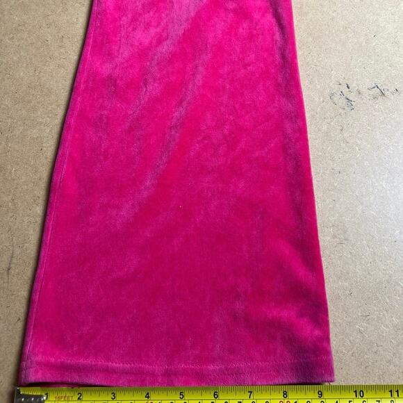 Y2K Juicy Couture Tracksuit Pants Velour Lounge Pink 18.5 Bottoms - Picture 3 of 7